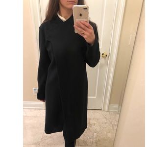 Black coat, funnel-neck black coat, Jones New York